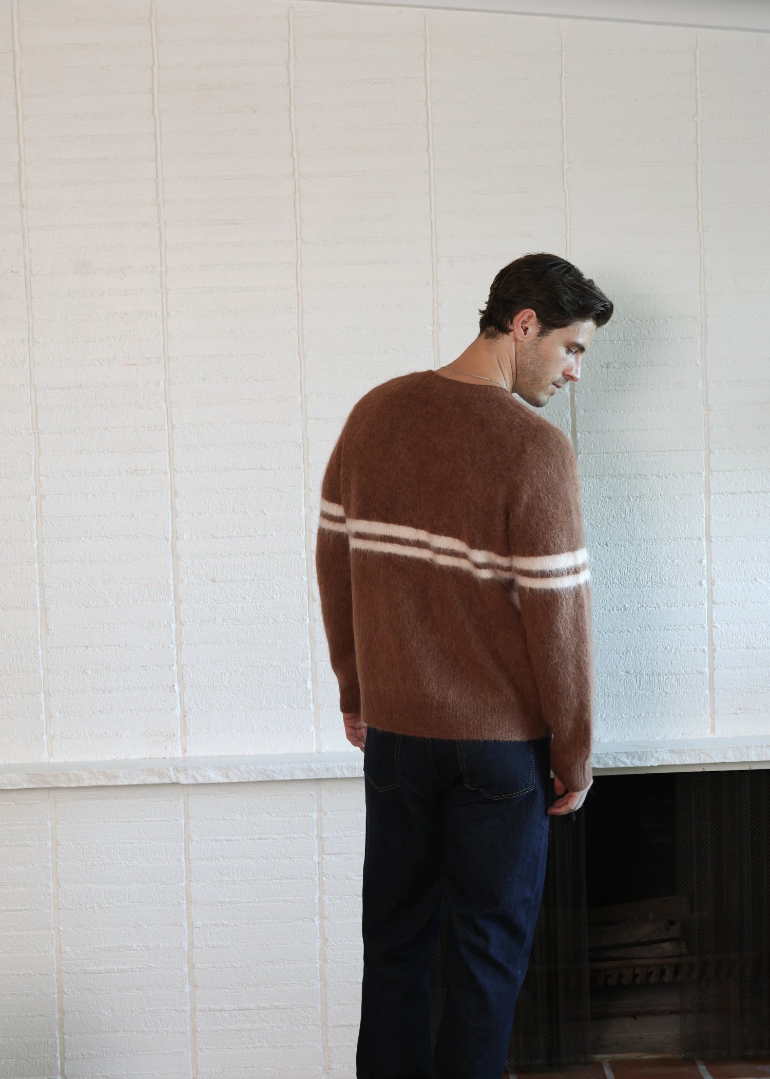 Brushed Alpaca Crew - Rust