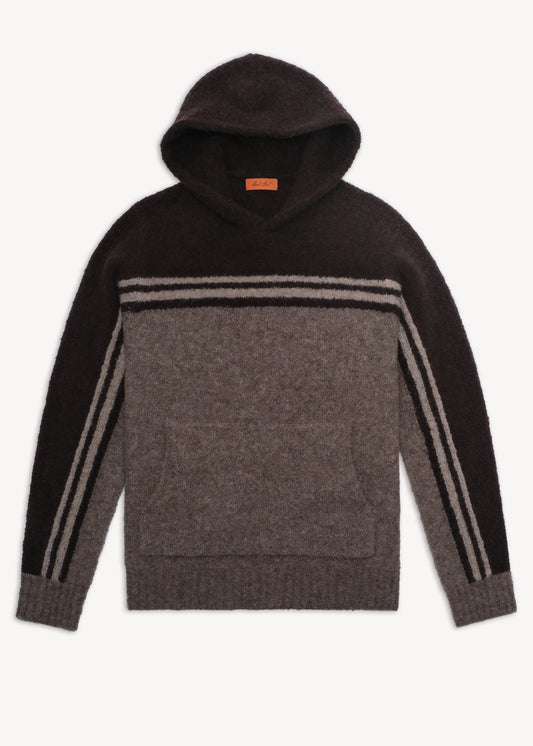 Wool Boucle Hoodie - Java Brown