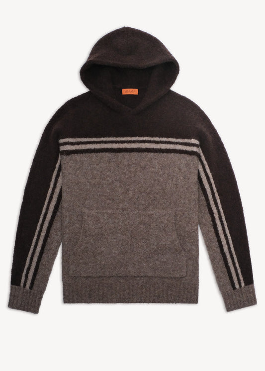 Wool Boucle Hoodie - Java Brown