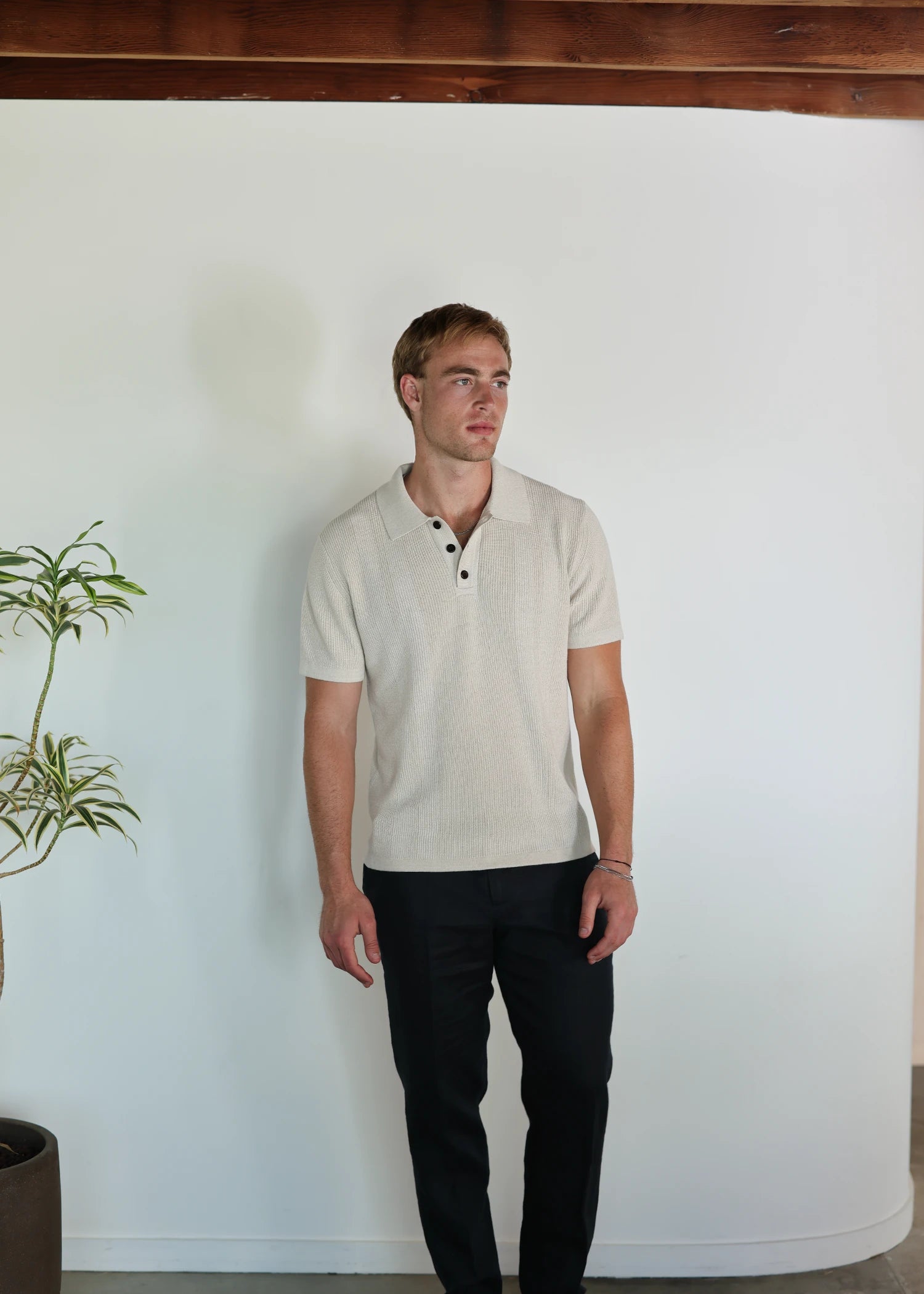 Linen Classic Polo - Natural