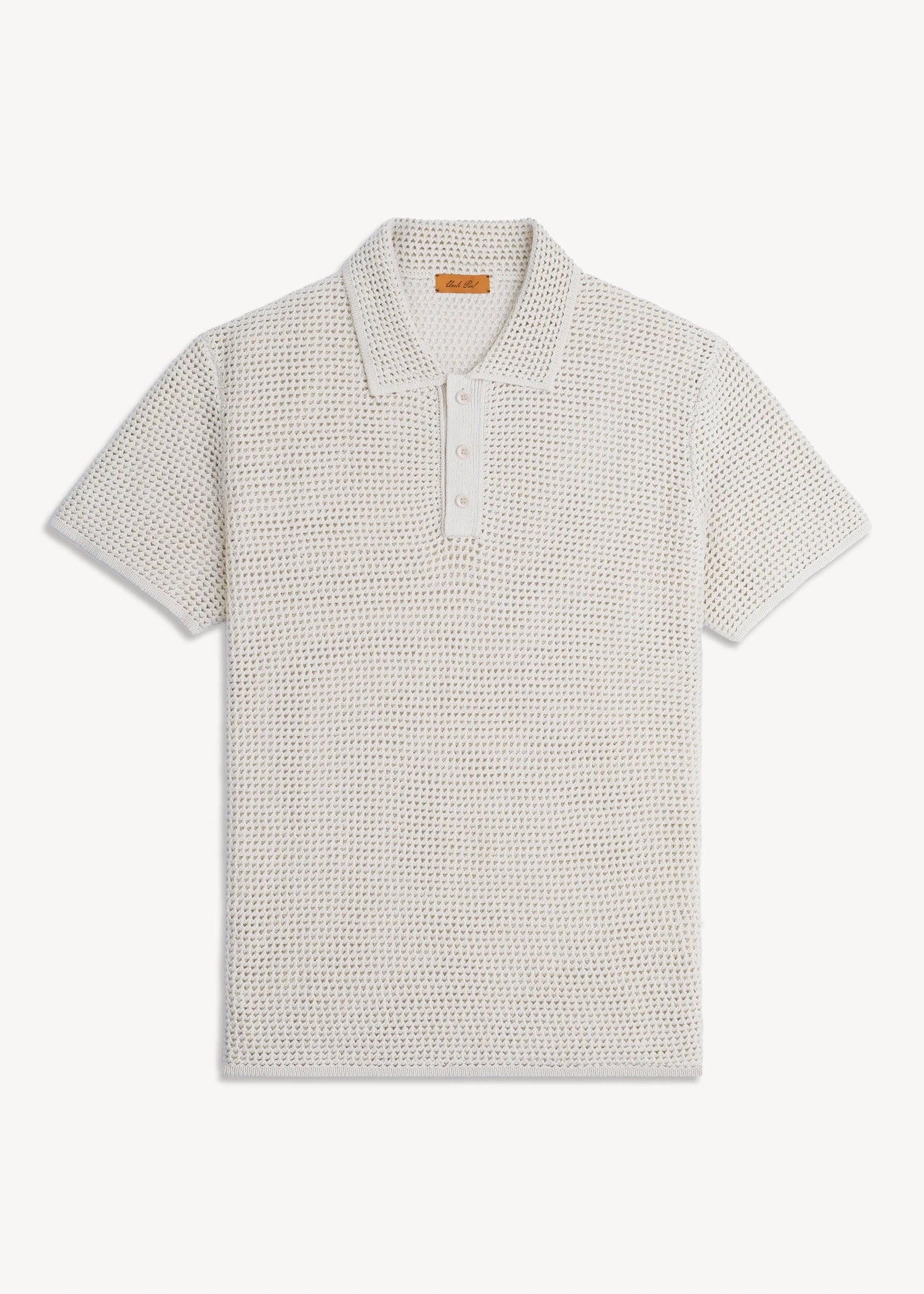 Linen Classic Crochet Polo - Ivory