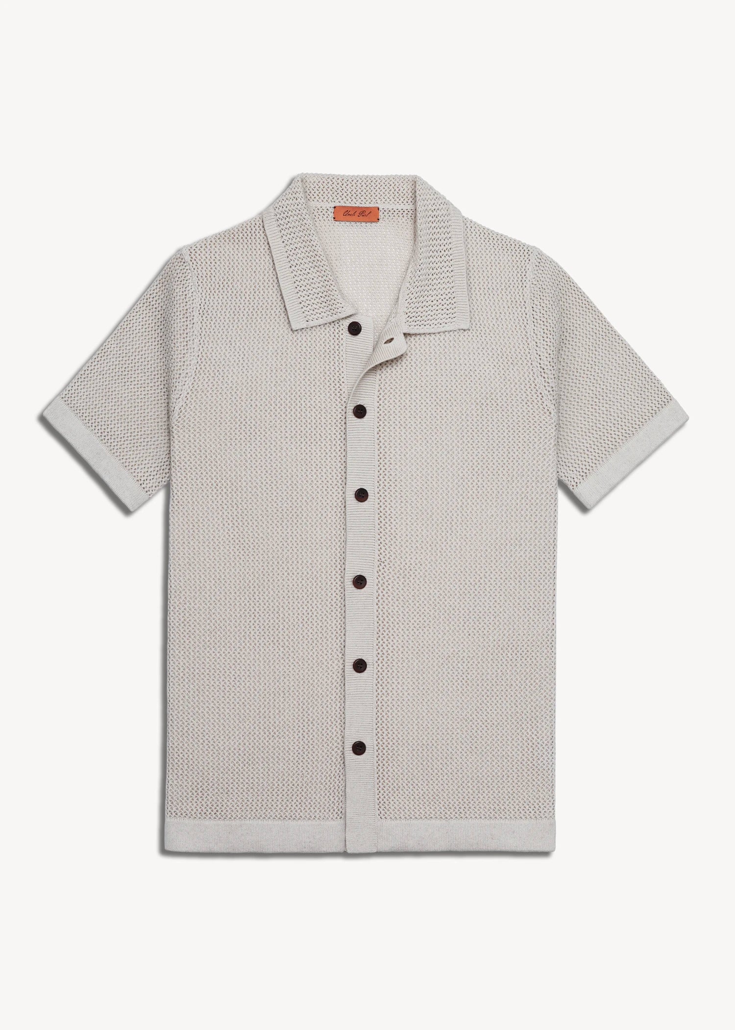 Linen Crochet Stitch Shirt - Natural