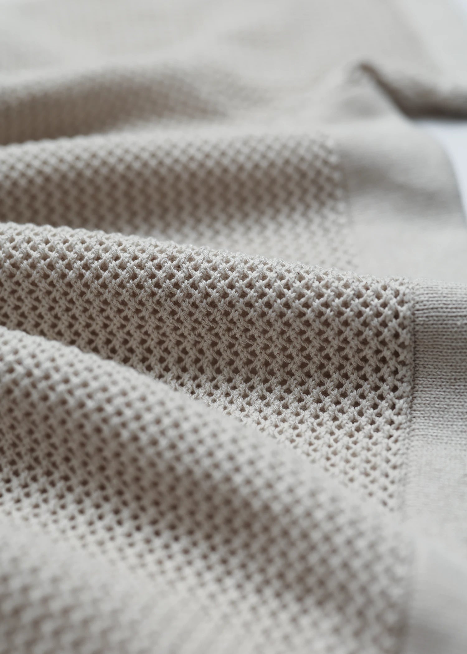 Linen Crochet Stitch Shirt - Natural