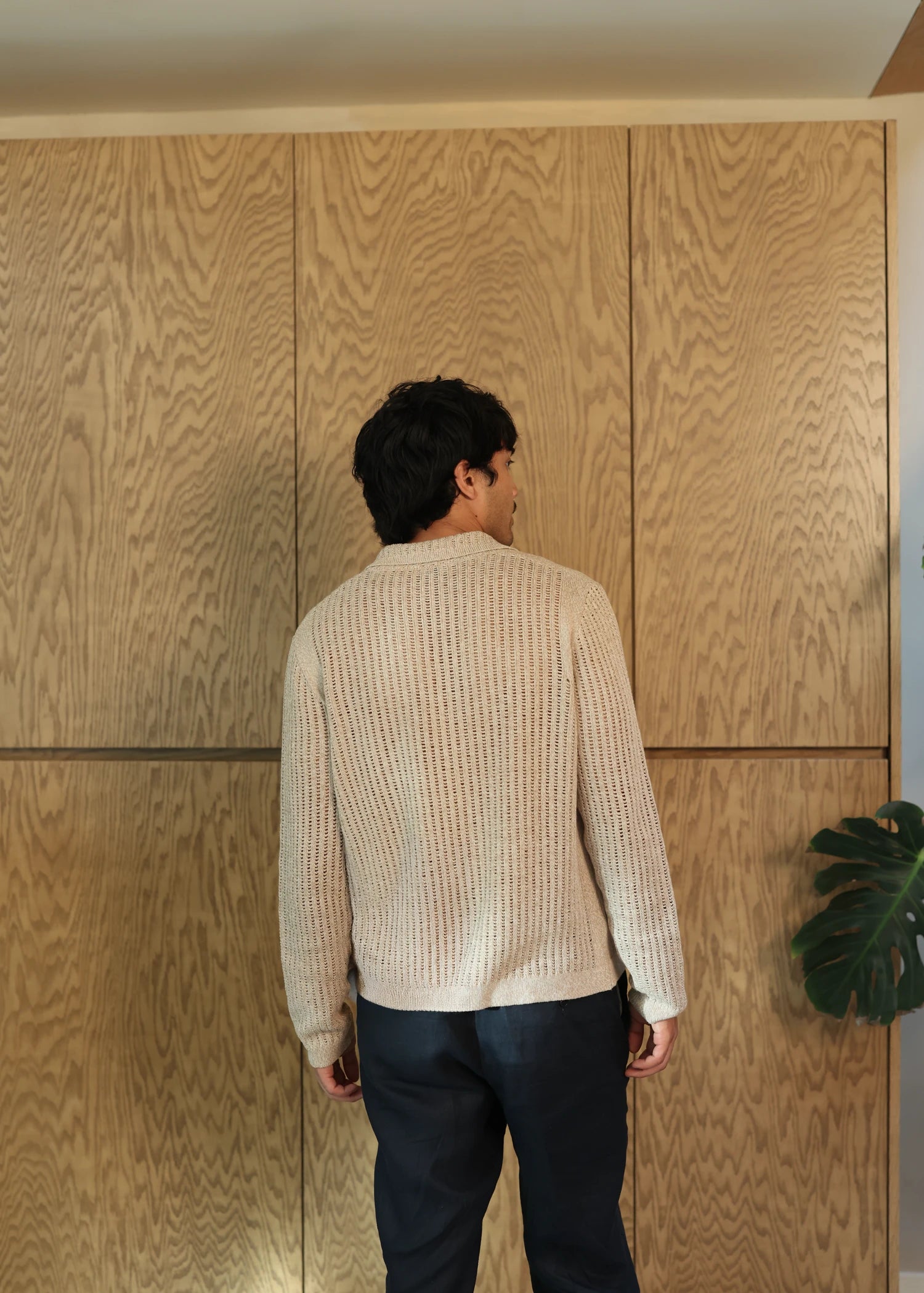 Linen Open Knit Shirt - Sand