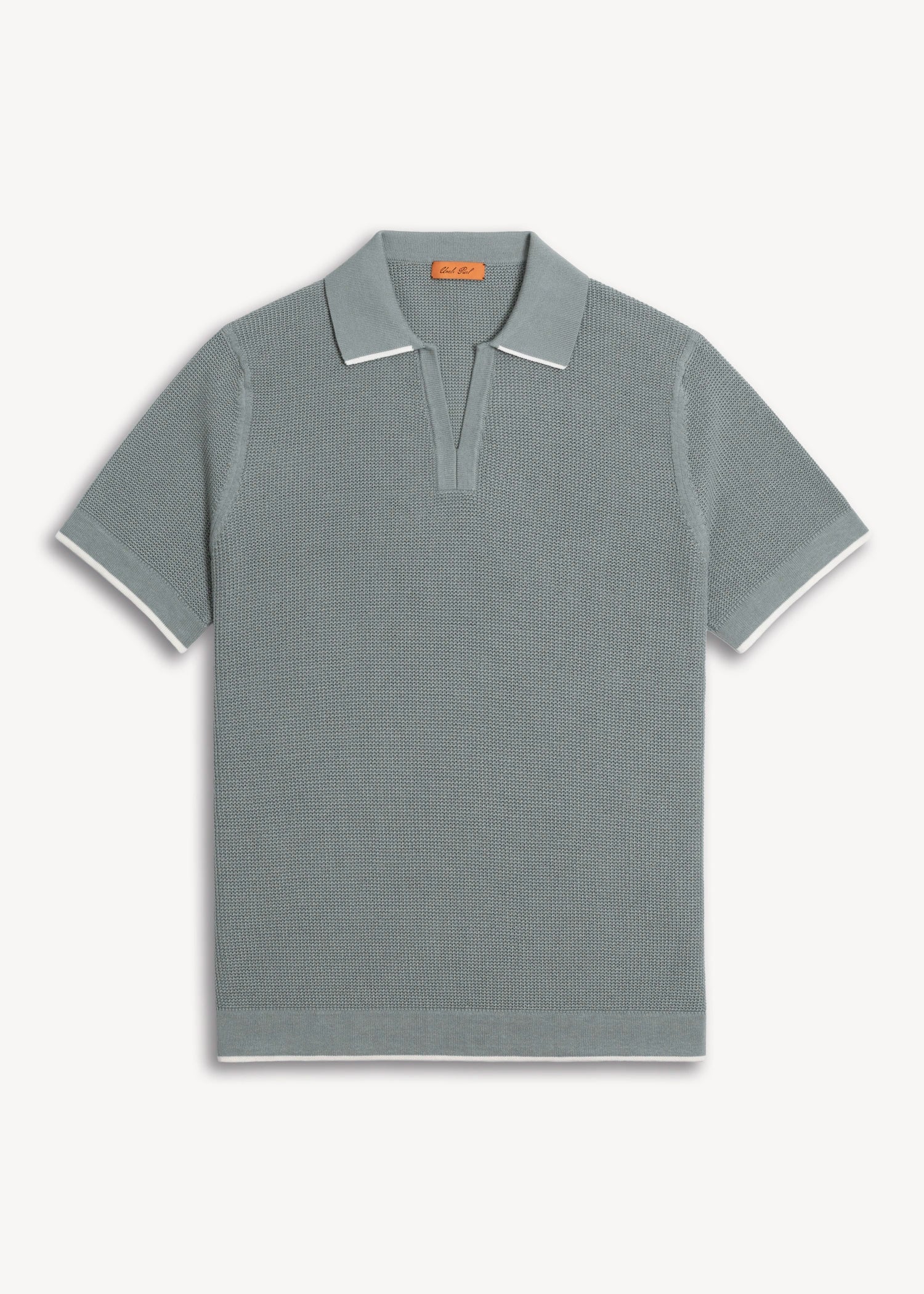 Mercer Cotton Split Neck Polo - Dusty Blue
