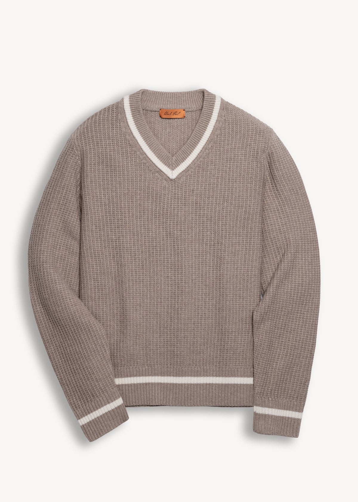 Light Merino V-Neck Sweater - Sand Beige