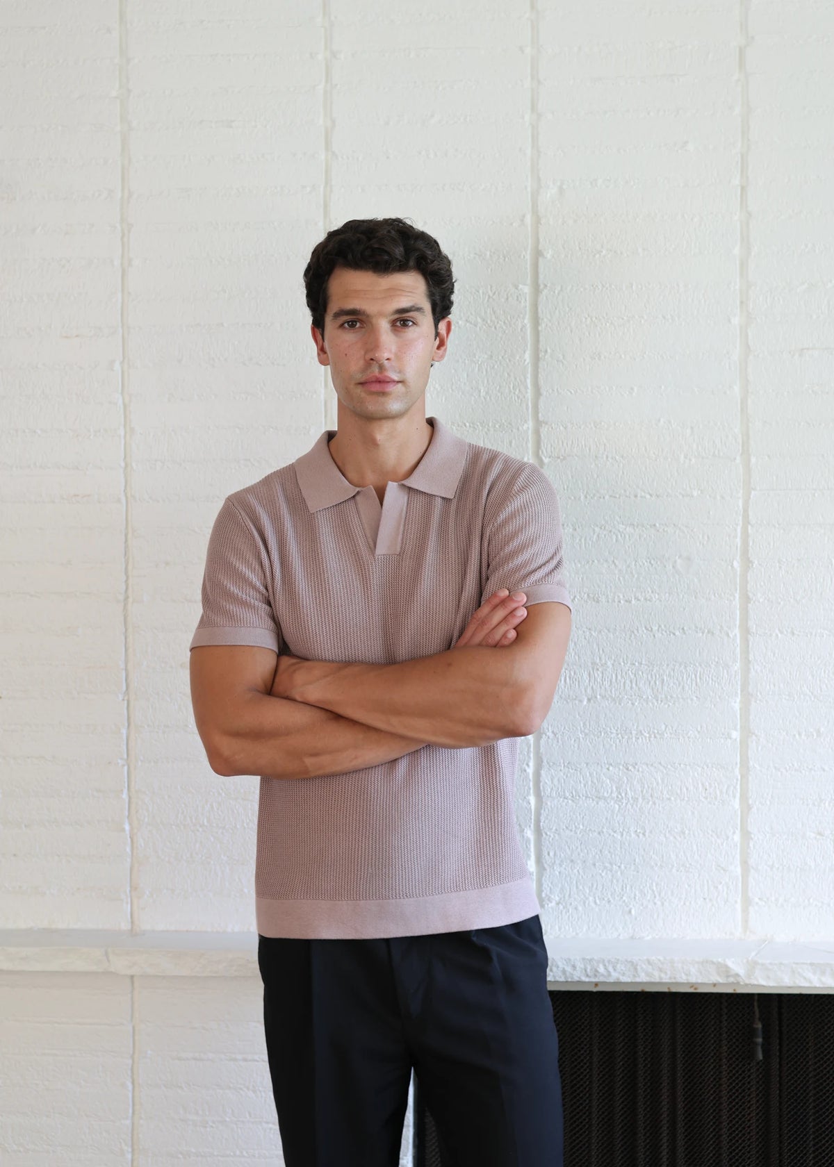 Mulberry Silk Polo - Dusty Rose
