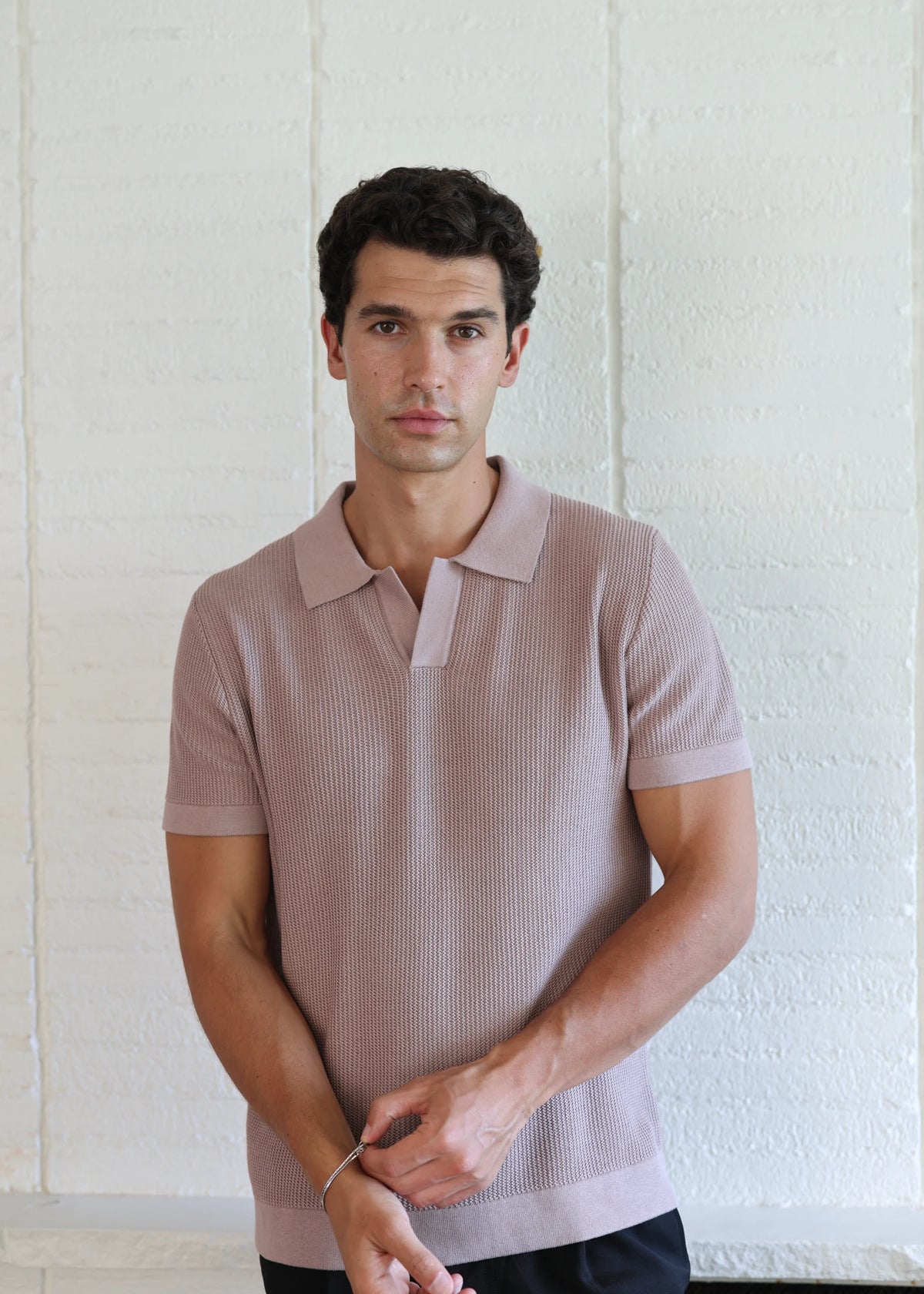 Mulberry Silk Polo - Dusty Rose