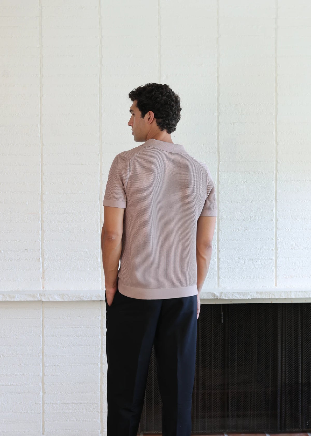 Mulberry Silk Polo - Dusty Rose