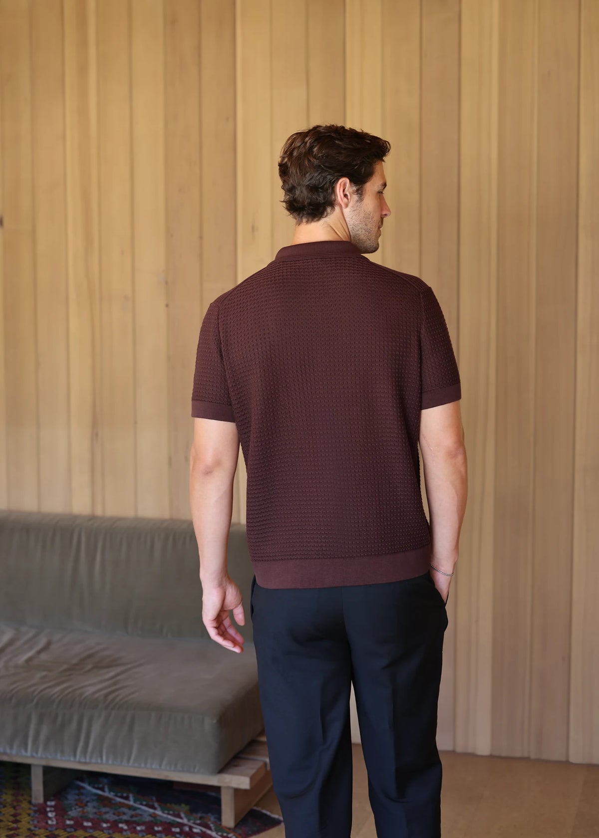 Mulberry Silk Polo Shirt - Merlot