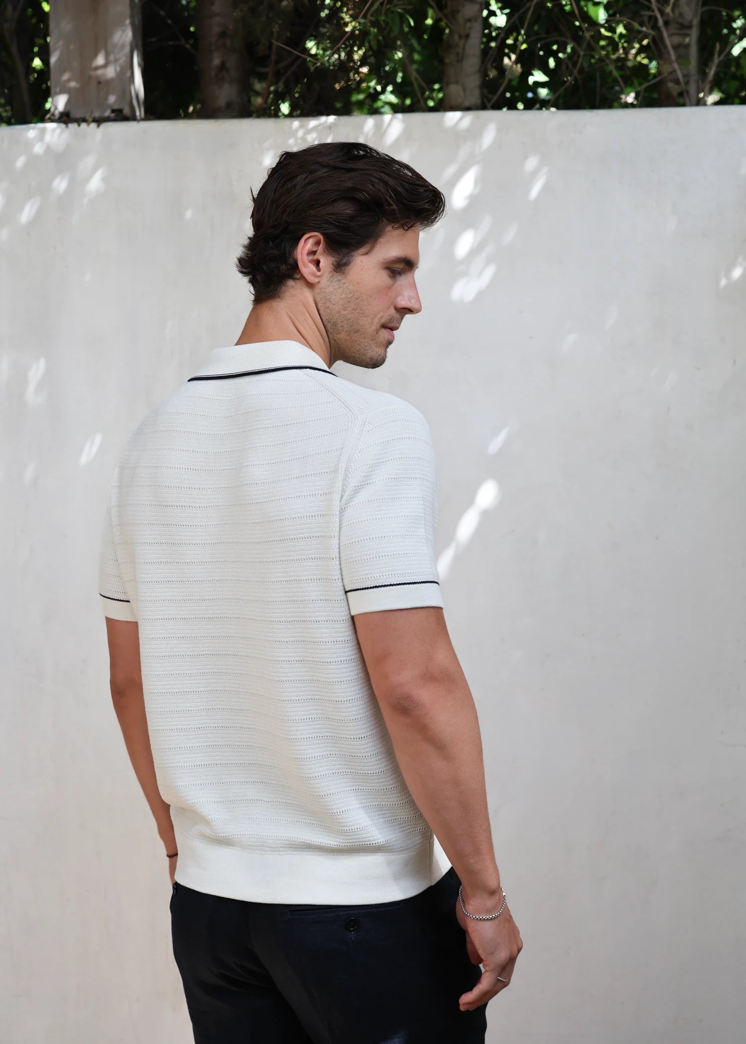 Mulberry Silk Classic Polo - White