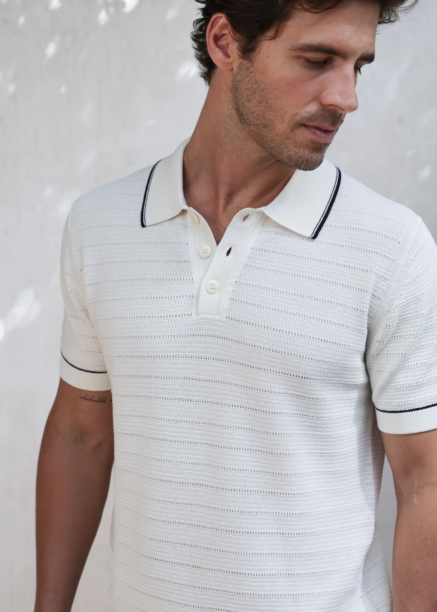 Mulberry Silk Classic Polo - White