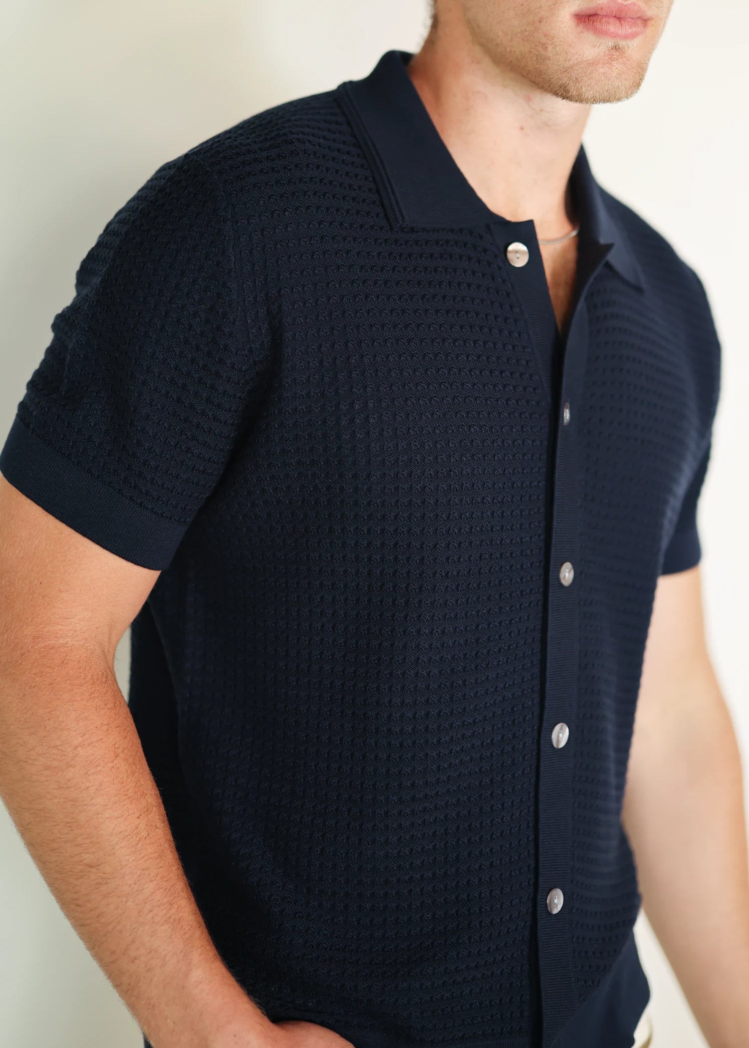 Mulberry Silk Polo Shirt - Midnight Navy