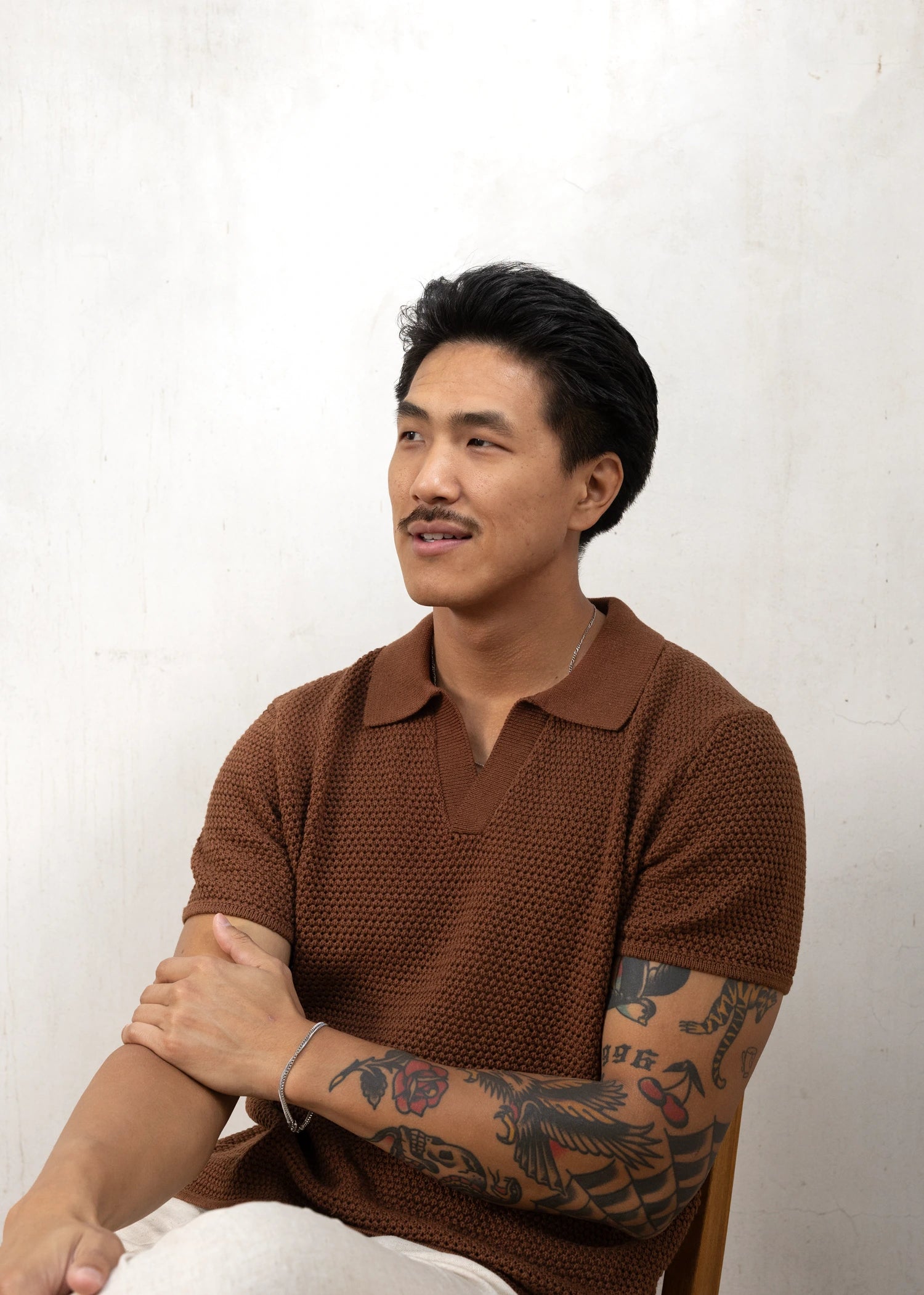 Uncle Purl Brown Crochet Polo
