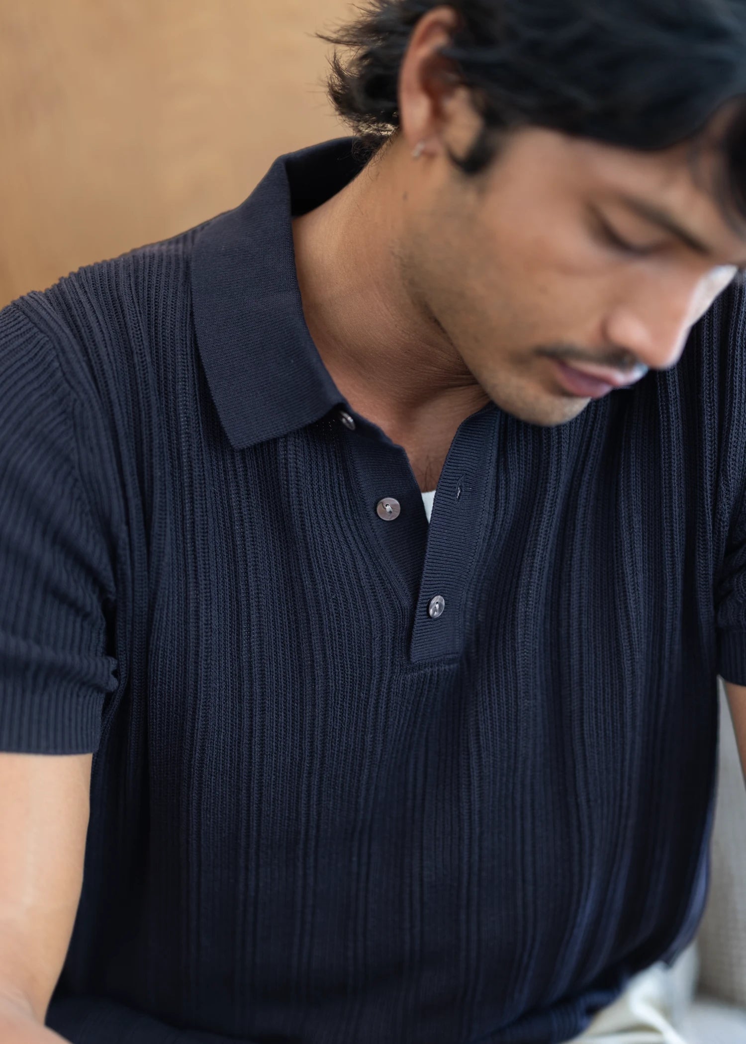 Mulberry Silk Classic Polo - Deep Navy