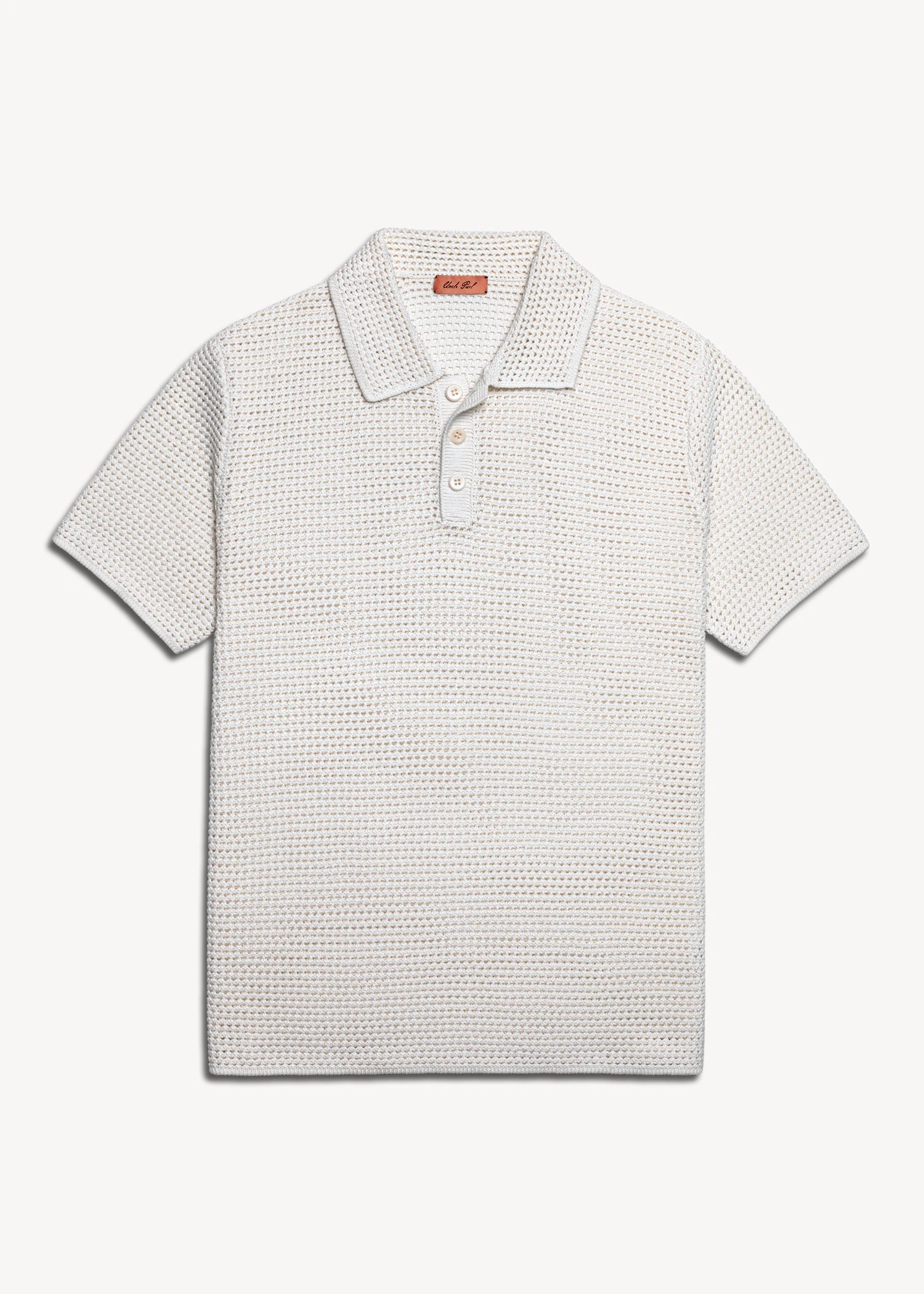 Linen Classic Crochet Polo - Ivory