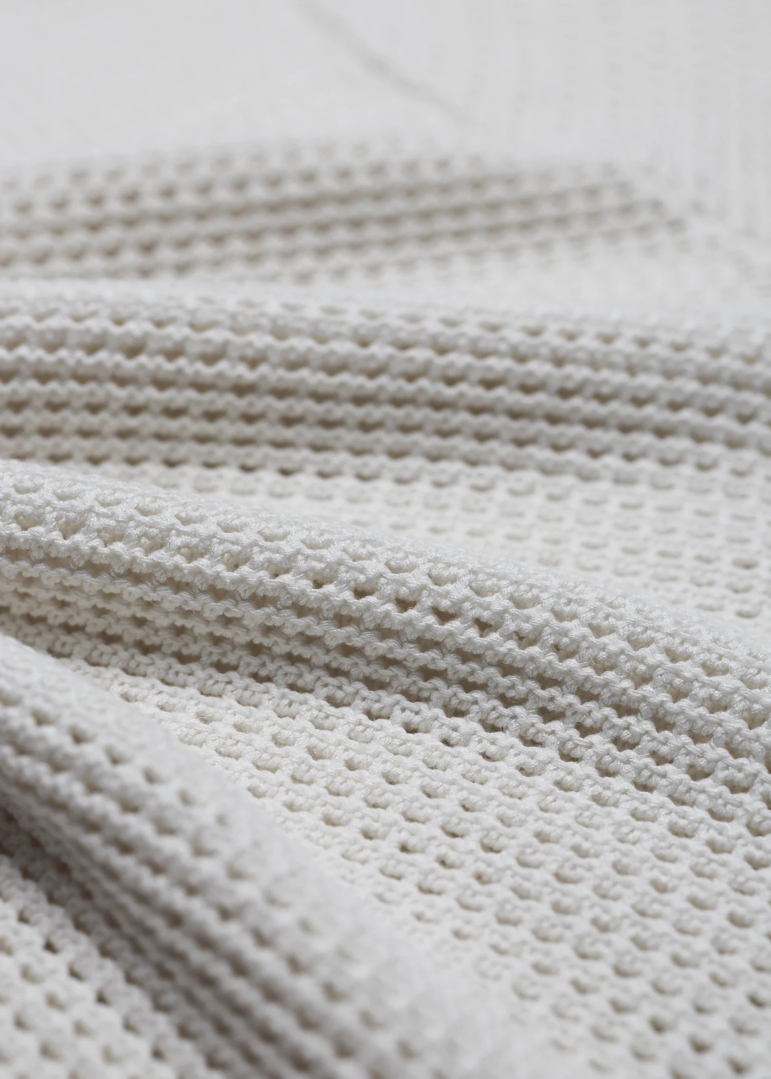 Linen Classic Crochet Polo - Ivory
