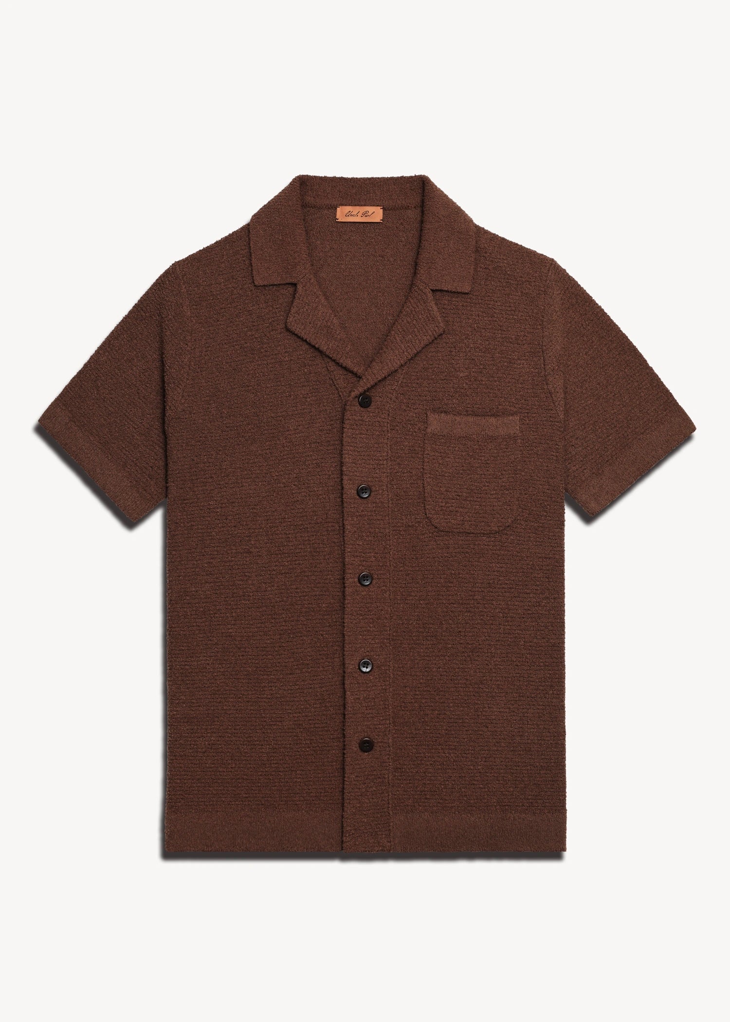 Loop Knit Terry Cabana Shirt - Rust Brown
