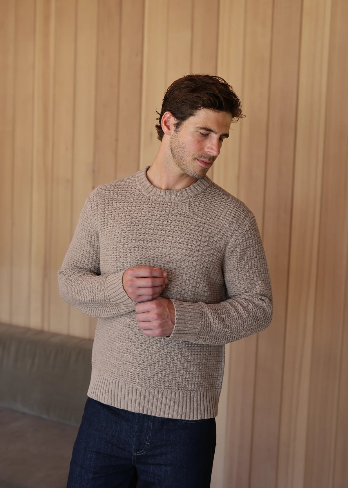 Merino Crewneck Sweater - Sand Beige