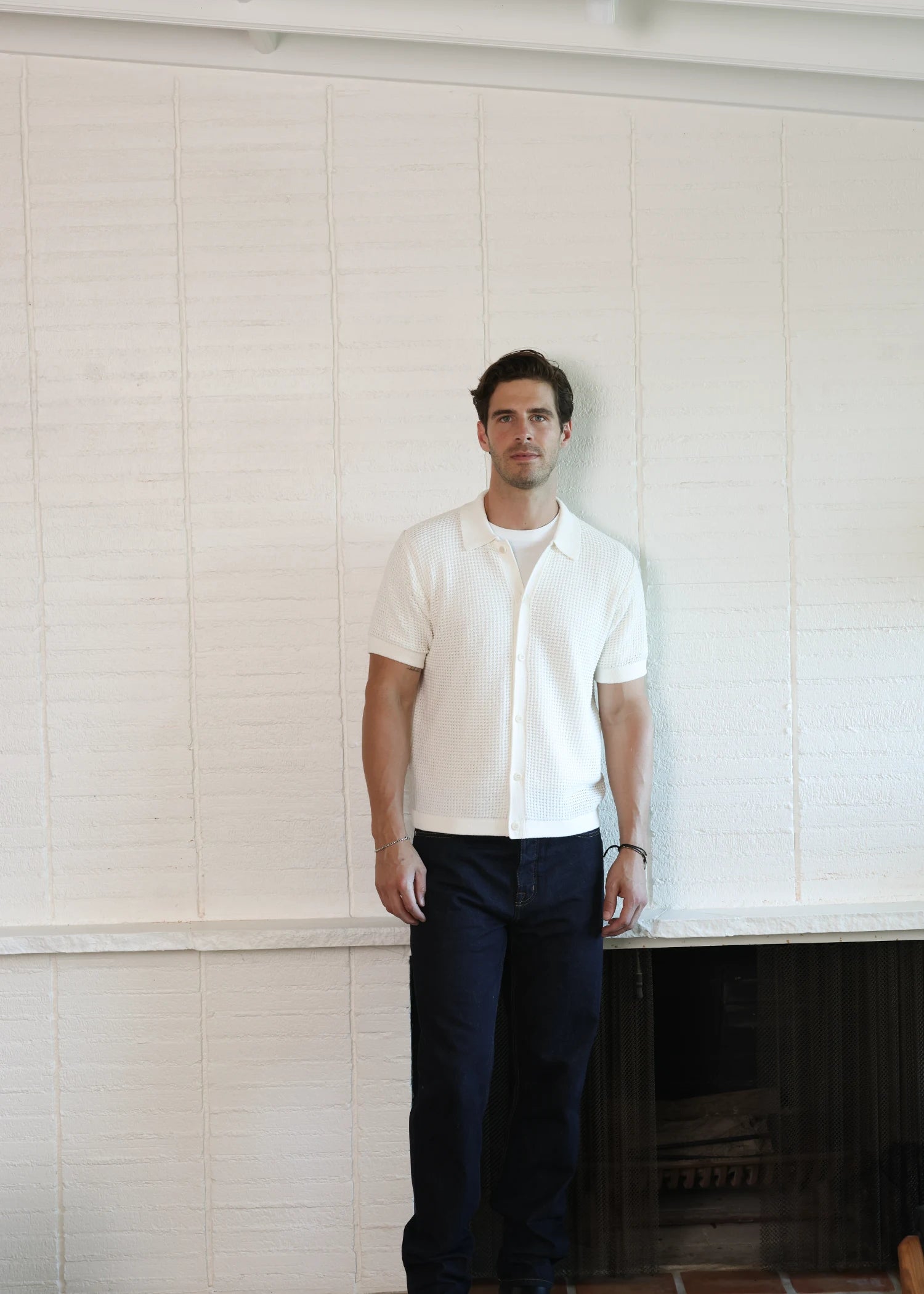 Mercer Cotton Polo Shirt - White