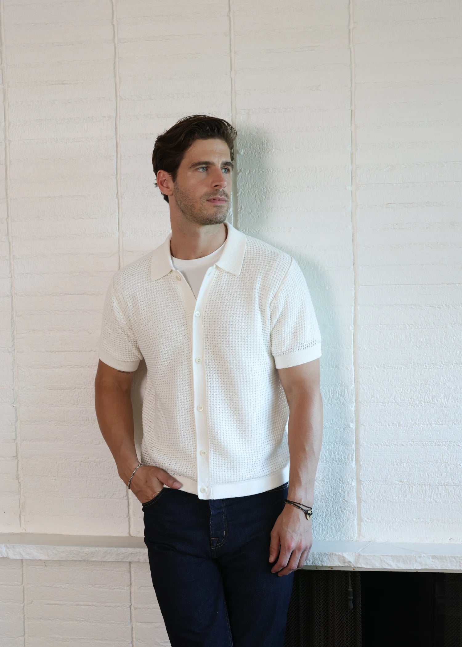 Mercer Cotton Polo Shirt - White